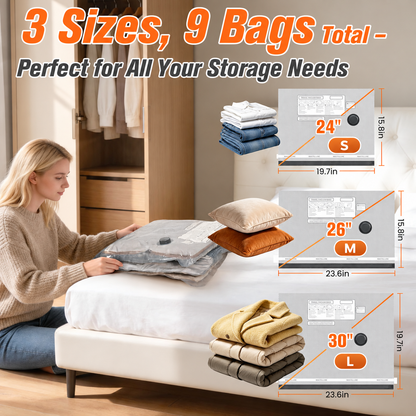 Travel Vacuum Storage Bags with Rechargeable Pump