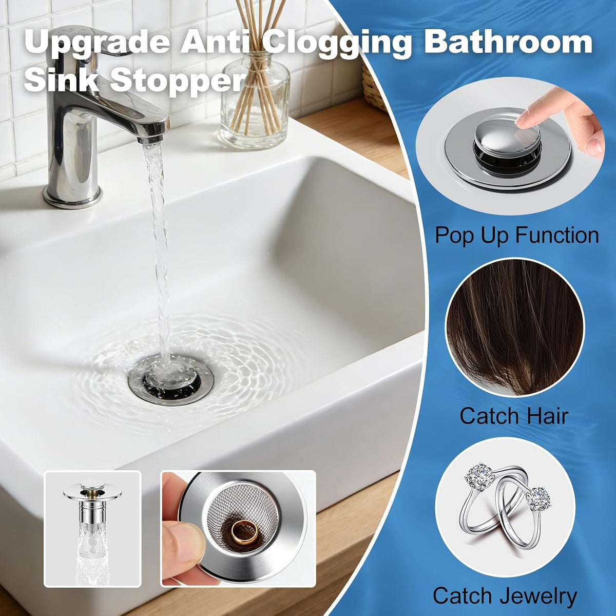 Stainless Steel Modern Rustproof Mesh Tub Drain Stopper