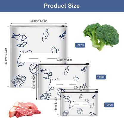 30 Reusable Aluminum Foil Sealable Storage Bags