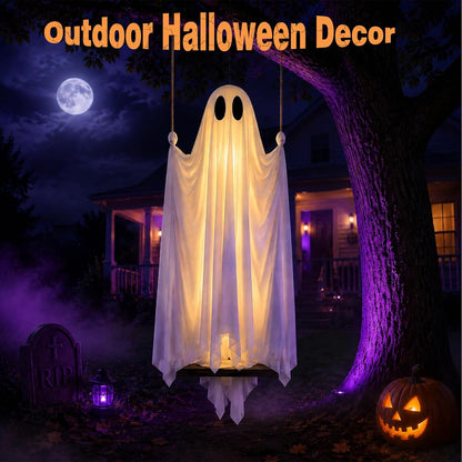 5FT Hanging Ghost Swing with Lights & Remote