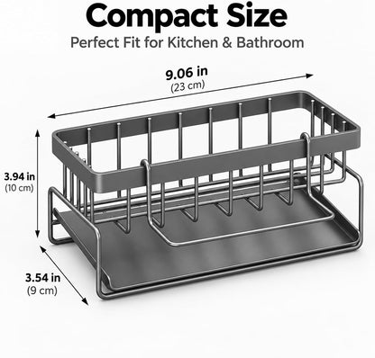 Self-Draining Sink Caddy with Towel Bar