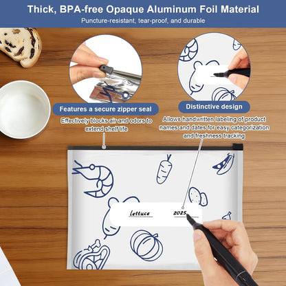 30 Reusable Aluminum Foil Sealable Storage Bags