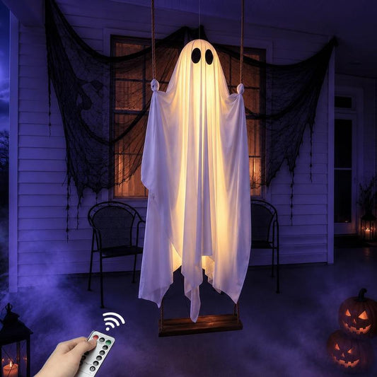 5FT Hanging Ghost Swing with Lights & Remote
